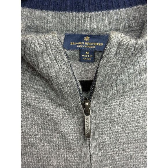 Brooks Brother’s pure cashmere half zip sweater Medium - Picture 3 of 4
